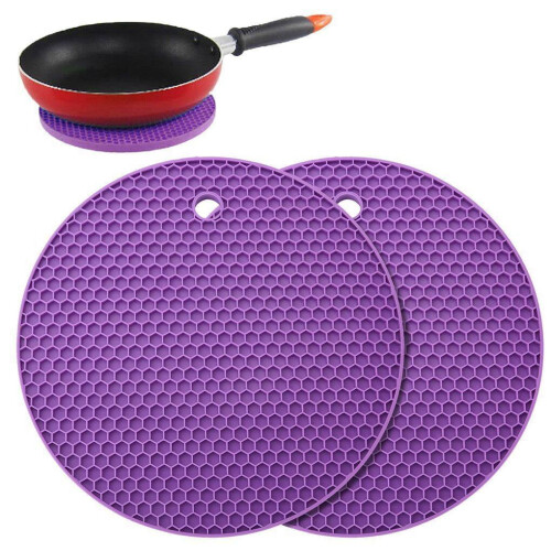Sottobicchieri rotondi antiscivolo DIYOO viola (2 pezzi)