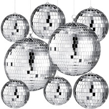 Hanging Mirror Disco Balls Silver 18 pcs 1.97in 2.36in