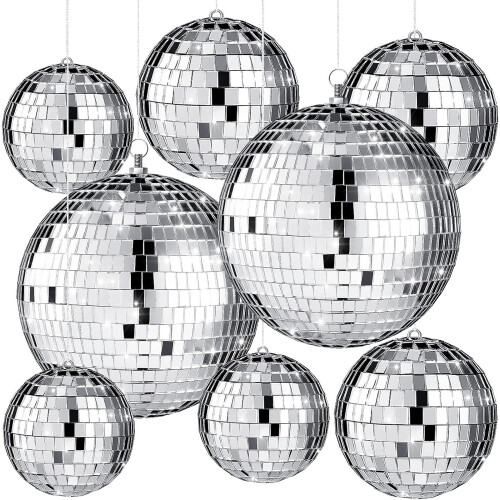 Hanging Mirror Disco Balls Silver 18 pcs 1.97in 2.36in