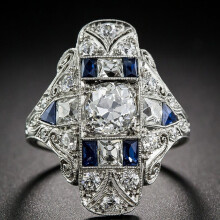 Kayannuo Christmas topaz sapphire ring hollow design