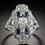 Women's Topaz Sapphire Ring Hollow Design 1 Pc 1