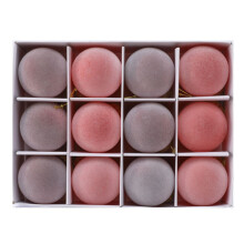 Velvet Christmas Ornaments Flocked 12pcs Assorted Colors