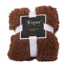 Brown Shaggy Throw Blanket 80 x 120 cm