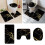 Ensemble de tapis de salle de bain 3 pièces noir et or 1