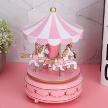 Carousel Music Box with 4 Rotating Horses