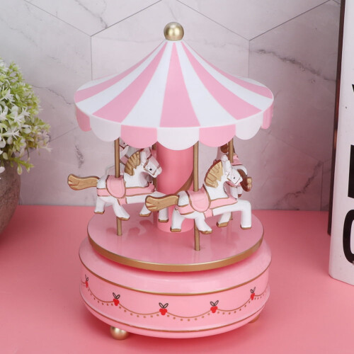 Carousel Music Box with 4 Rotating Horses