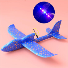 Elektrisches Schaumstoffflugzeug-Spielzeug, blau, USB-aufladbar, LED-Leuchte
