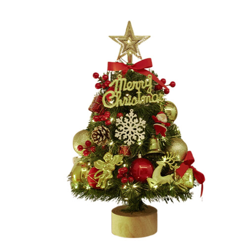 Mini Flocked Christmas Tree with 30 LED Lights, 17.7 Inch