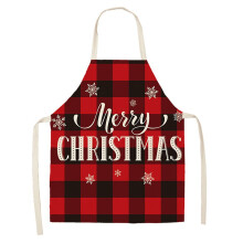 Christmas Kitchen Apron Black Red Buffalo Plaid Kids 10-13