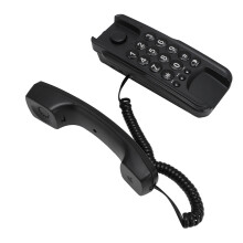 Telefono cablato da parete, nero, in ABS, con funzione Muto e Richiamata