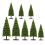 Houten landschapsbomen, groene plastic modelbouwset (8 stuks) 1