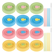 Jetcloudlive - Lot de 12 couvercles pour bocaux Mason de 70 mm, sans BPA