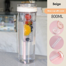 Transparenter, doppelwandiger Isolierbecher mit Deckel und Strohhalm (590 ml)