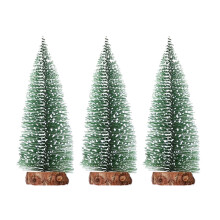 Mini árboles de Navidad de plástico para decoración de escritorio (3 unidades)