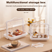 Caja portátil sellada para almacenar pan, transparente y de doble cara.