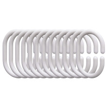Shower Curtain Rings Clear Plastic O-Shaped 12 Pack
