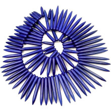 Cobalt Blue Turquoise Spike Beads 20-48mm 18 inch