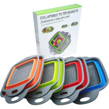 Panier d'égouttage pliable, panier d'égouttage en silicone, panier à fruits télescopique pliable, panier à linge, panier à filtre