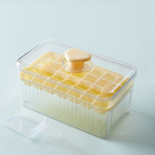 Ice Cube Trays with Lid and Bin 28 pcs