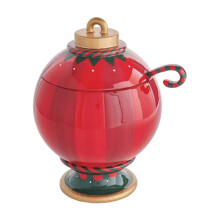 Bol à bonbons de Noël avec couvercle et cuillère, résine synthétique, 1