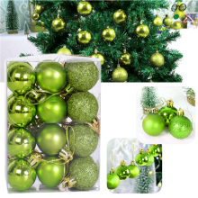 Ailao Shatterproof Christmas Tree Balls Green 30mm 24Pcs