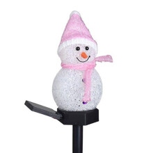 Solar Christmas lawn lamp snowman pink 1 piece
