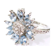 Women's 925 Sterling Silver Ring with White Sapphire and