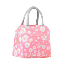 Bolsa isotérmica para el almuerzo Leott con bolsillo frontal, color rosa.