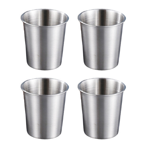 Conjunto de 4 copos infantis em aço inoxidável – grau 304.