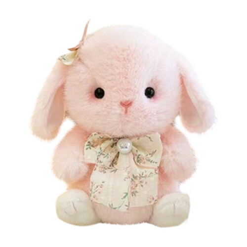Plüschhase mit Blumenmuster – Weiche, kuschelige Stoffpuppe, 1