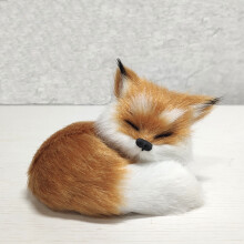 Mini zorro de peluche, modelo de pie, decoración para escritorio en casa