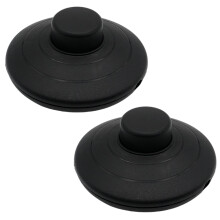Conjunto de 2 interruptores de pé redondos pretos 250V 2A