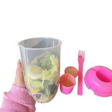 1000 ml gjennomsiktig salatkopp med innebygd gaffel