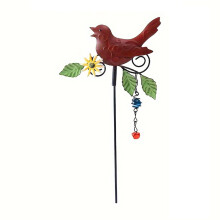 Carillon éolien en métal en forme d'oiseau, piquet de jardin, acier antirouille