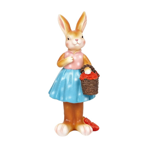 13 cm håndmalet påskeharefigur i harpiks