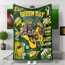 Couverture en flanelle pour supporter de football, 127 x 152 cm