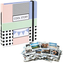Hama Fotoalbum met insteekhoezen "Cool Story" (albumformaat van 11,7 cm x 12,7 cm, voor 28 instant foto's, foto's tot 8,9 cm x 10,8 cm,