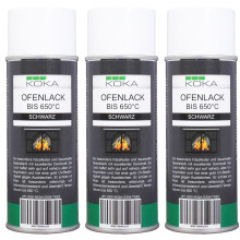 3x Ofenlack Spray Schwarz Matt