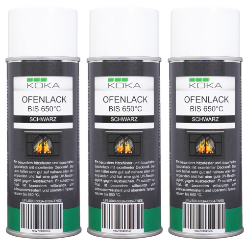 3x Ofenlack Spray Schwarz Matt