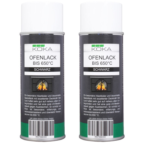 2x Ofenlack Spray Schwarz Matt