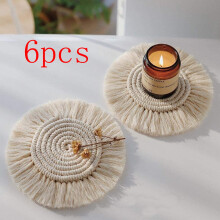 Set de table rond bohème tissé antidérapant pour la cuisine (6 pièces)
