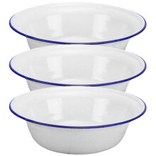 Lot de 3 bols émaillés vintage grande capacité, bols à soupe et à salade, récipients multifonctions