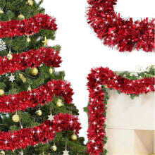 Metallic Tinsel Garland 5m Pack of 2