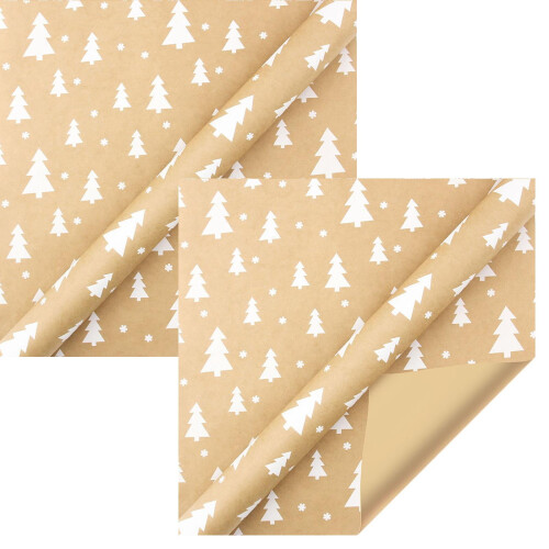 Retro Brown Christmas Wrapping Paper Snowflake Design 20