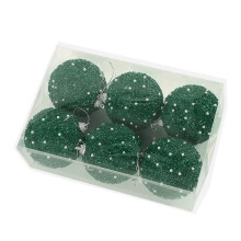 Staron green Christmas ball ornaments 6 pcs
