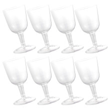 Clear Disposable Plastic Wine Glasses, 8 Pack