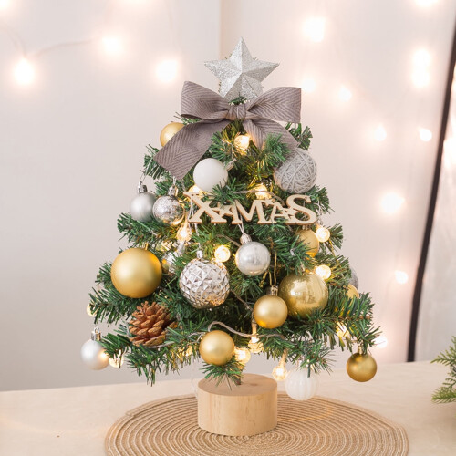 Viflosae Mini Flocked Christmas Tree 17.7" with 20 LED