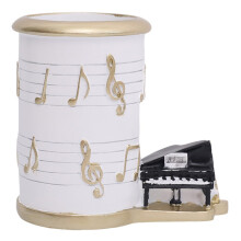 Resin Music Note Brush Holder 10x10x5cm