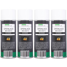 4x Ofenlack Spray Schwarz Matt