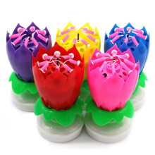 Worallymy birthday cake candle purple rotating flower shape